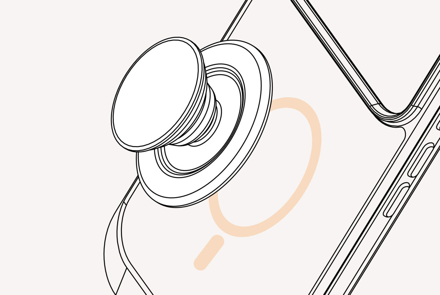 Illustration zum Anbringen eines PopGrips an einer Handyhülle